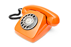 Orange dial up corded phone
